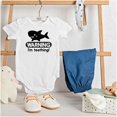 thumbnail image 6 of Warning I'm Teething Funny Shark Romper Boys or Girls Infant Baby Brisco Brands NB, 6 of 6