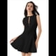 thumbnail image 1 of Vestido Mini Sin Mangas de Corte A para Mujer, de Verano, con Lazo, para Fiesta en Club, con Cremallera Corta Negro L, 1 of 7