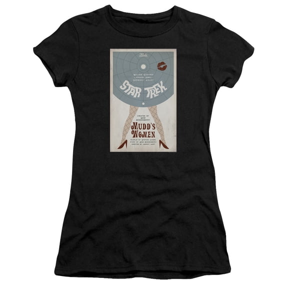 Star Trek Tos Episode 6 Junior Women's Sheer T-Shirt Black