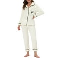 thumbnail image 2 of INSPIRE CHIC Women's Pajama Sets Sleepwear Button Down Soft Night Suit Lounge Sets M White, 2 of 6