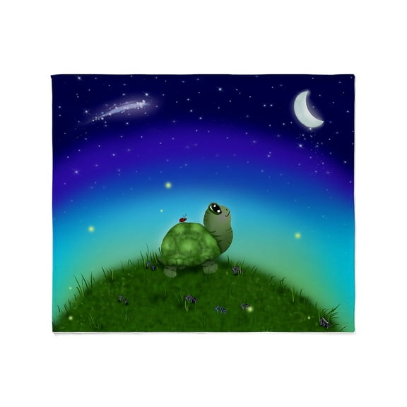 CafePress - Turtle Moon And Stars Throw Blanket - Soft Fleece Throw Blanket, 50"x60" for All Ages