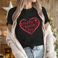 thumbnail image 6 of Jsaierl Valentines Day Shirts for Women Plus Size Love Heart Graphic Tees Cotton Short Sleeve Blouse Crewneck Holiday T-shirt Tops Womens Fashion, 6 of 7