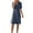 Navy, variant on Ashirexll Womens Summer Dresses, Flowy Dresses for Women, Linen Look Solid Color Turn Down Collar Short Sleeve Button Dress