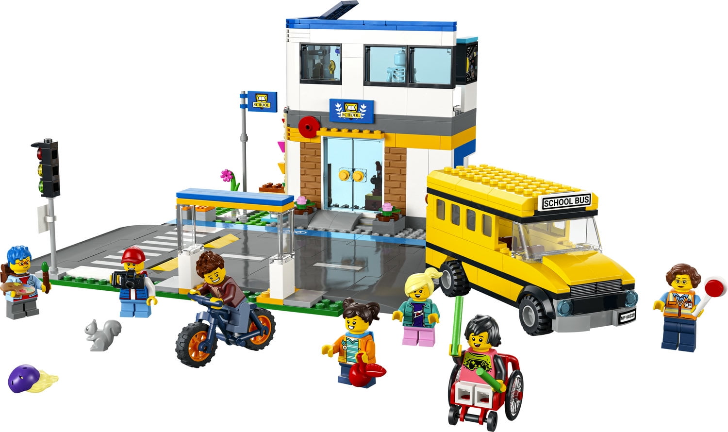 City Town Bus Station Marvel Building Blocks Set Bricks Kit Educational Yellow 