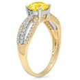 thumbnail image 2 of 1.27 ct Round Cut Simulated Yellow Diamond Solitaire with Simulated Diamond Accents 18K Yellow/White Gold Womens Engagement Ring, 2 of 4