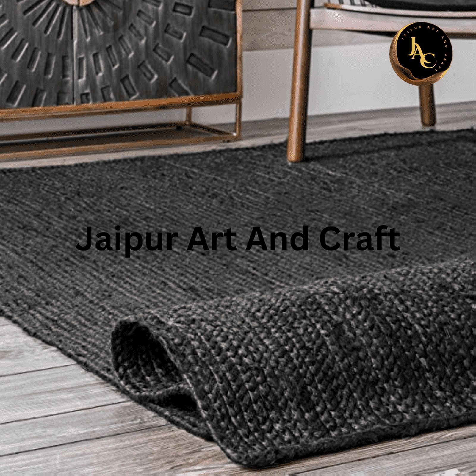 Jaipur Art And Craft Jute Area Rug Reversible Braided Floor Runner Solid Carpet (2.6x8 Sq ft)