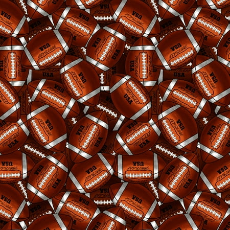 Nfl Football Fabric - David Textiles Packed Footballs Cotton 1-Yard Fabric Cut