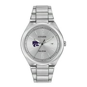 Men's Silver Kansas State Wildcats Citizen Eco-Drive Stainless Steel Watch