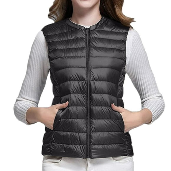 Baberdicy Puffer Vest Women Vest Cultivate One Morality Warm V Neck Thin Down Vest Inside Vest for Women ( Black Xl )
