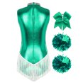 thumbnail image 4 of Miaeowve Uniforme de Cheerleader Métallique pour Femmes, Performance d'Équipe, Cheerleading Vert TTG, 4 of 7