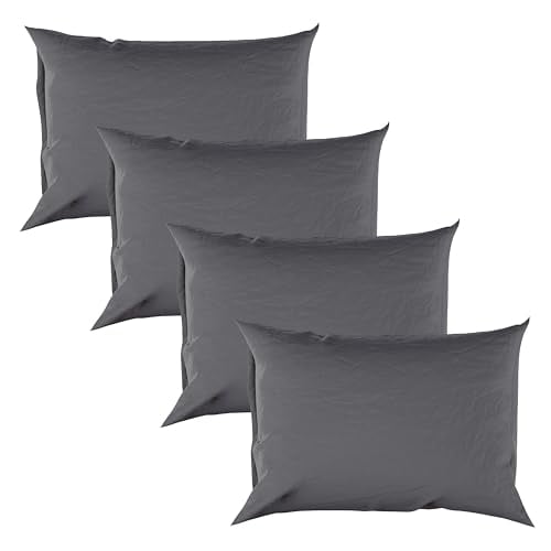 Hotel Quality 4 Piece Cooling Pillow Cases for Hot Sleepers - 100% Viscose Made from Bamboo Pillowcase - Soft & Breathable Pillow Covers with Envelope Closure - King 20" x 40" - Dark Grey