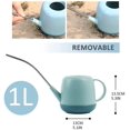 thumbnail image 3 of Lata de riego de planta 1l, lata de riego de plástico, lata de riego ligero con boca larga para jardinería y plantación de interior (azul) Feliz Sencillez, 3 of 5
