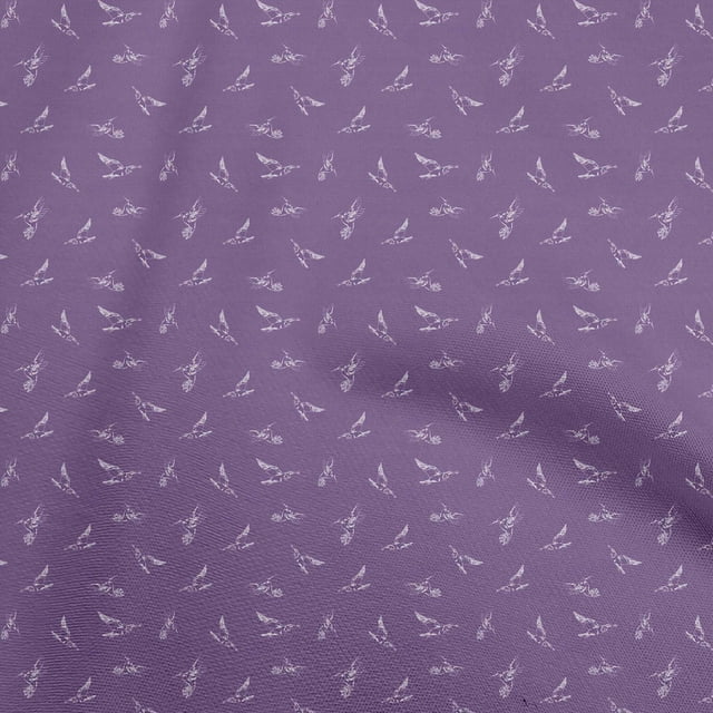 oneOone Rayon Purple Fabric Bird Sewing Craft Projects Fabric Prints By Yard 56 Inch Wide