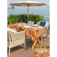 thumbnail image 4 of Outdoor Tablecloth with Umbrella Hole and Zipper, Orange Yellow Pumpkin Rectangle Table Cloth 60x120 Inch Waterproof Tablecloth, Thanksgiving Botanical Wooden Leaves Fall Picnic Table Cover for Patio, 4 of 7