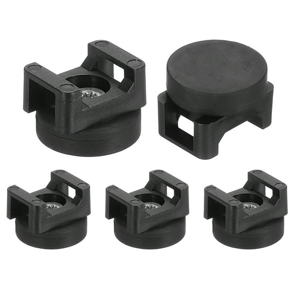 Uxcell 5Pcs Magnetic Zip Tie Mount,22mm Dia Multipurpose Magnetic Cable Clips,Black