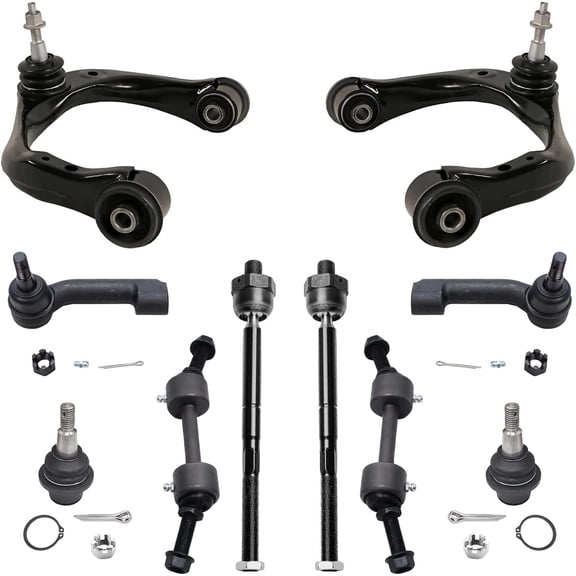 Detroit Axle - Front Upper Control Arms w/Ball Joints Sway Bars Tie Rods Replacement for 2015-2017 Ford F-150 2WD - 10pc Set