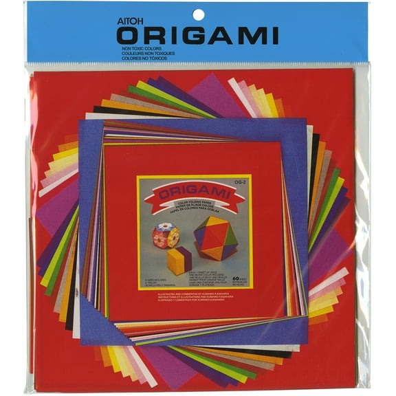 Aitoh Origami Paper 60/Pkg-Assorted Colors & Sizes