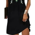 thumbnail image 3 of Mytrendy Women Ethnic Floral Print Short Sleeve Round Neck Tunic Mini Dress, 3 of 4
