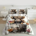 thumbnail image 2 of Manfei Floral Highland Cow Bedding Comforter Set 2pcs for Boys Girls,Farmhouse Animal Twin Comforter Sets Microfiber,Vintage Aesthetics Breathable Bedding Set,Luxury Bedroom Decor,Reversible, 2 of 8