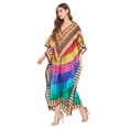 thumbnail image 2 of Robe Kaftan Longue Décontractée Ample à Manches Kimono pour Femmes Grande Taille, Tenue de Villégiature, Robe de Soirée, Fête, Été, Plage, Couvre-Maillot, 2 of 6