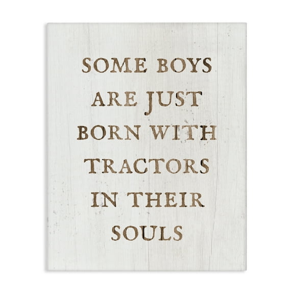 Stupell Industries Tractors In Their Souls Typography Painting Gallery Wrapped Canvas Art Print Wall Art, 16 x 20