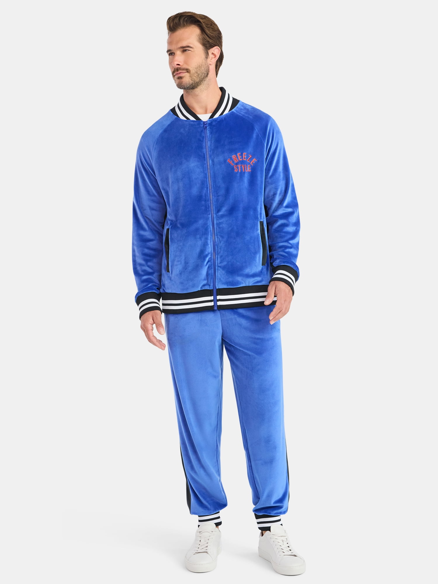 Jolly Knits Men's and Big Men's Velour Christmas Tracksuit Set, 2