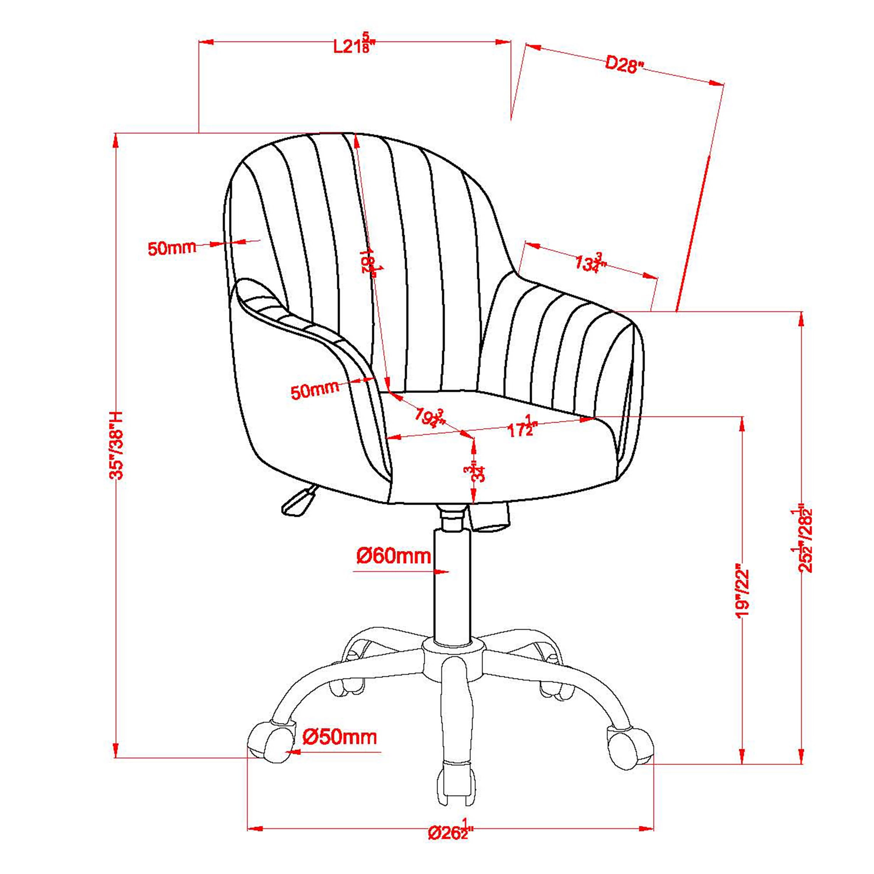 Furniture of America Tessa Fabric Adjustable Office Chair, Brown