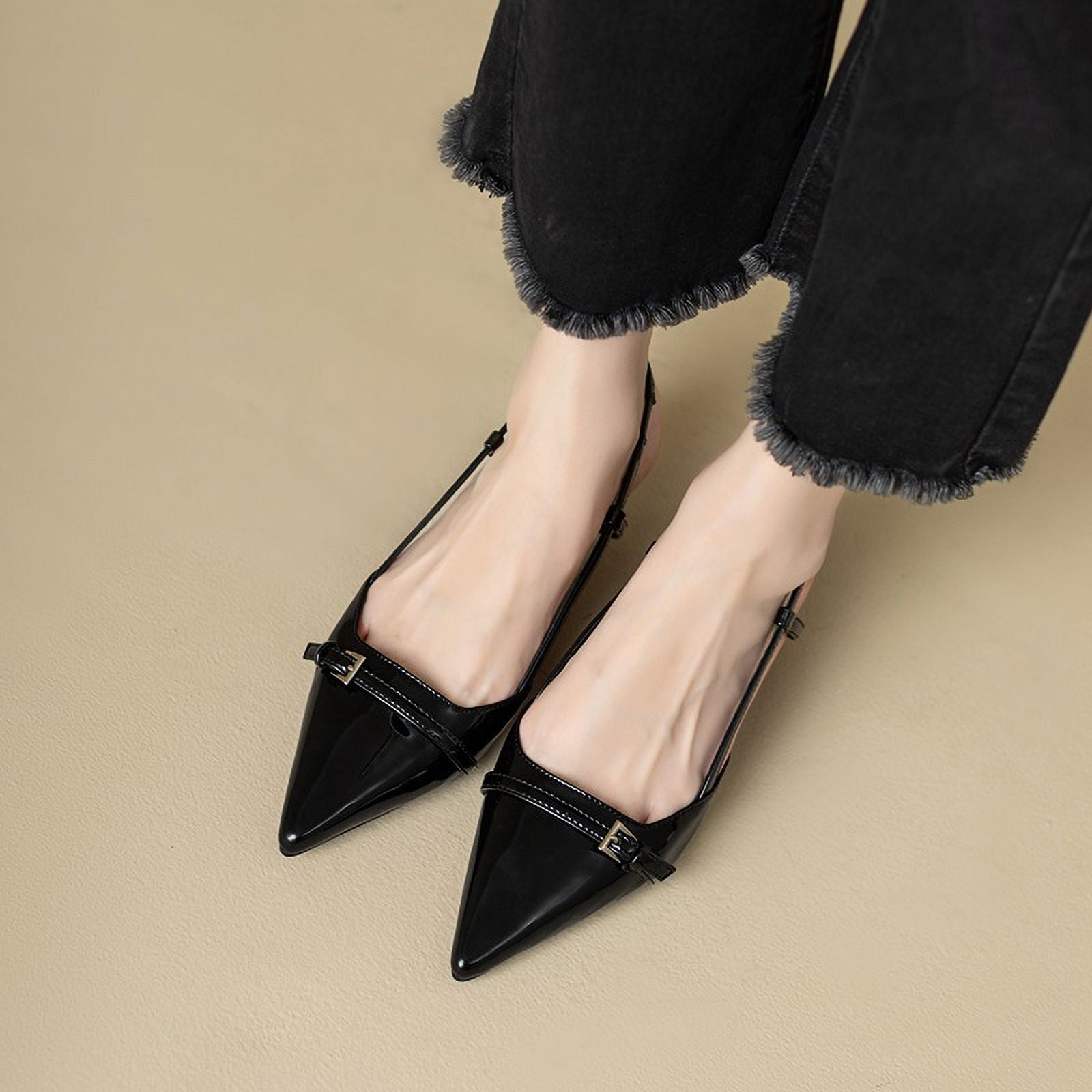 Pointed Toe Sexy Mid Heels Party Shoes Women Sandals Designer Summer Brand Pumps Slingback Casual Shoes Dress Slippers 2024 New