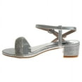 thumbnail image 3 of Badgley Mischka Girls Low Heeled Dress Shoes. (Little Kids Big Kids), Color:  Silver, Size: 2, 3 of 7