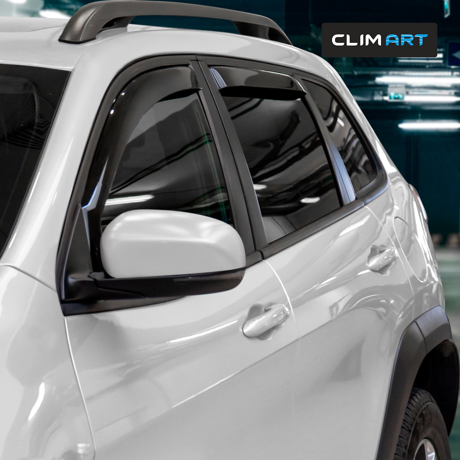 CLIM ART in-Channel Incredibly Durable Rain Guards for Jeep Cherokee 2014-2023, Dark Smoke Car Accessories, Vent Window Visors, Vent Deflector, Original Window Deflectors, 4 pcs - 614031
