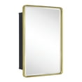 thumbnail image 2 of TEHOME Eldee Rectangle Metal Framed Bathroom Medicine Cabinet 16x24 - Brushed Gold, 2 of 9