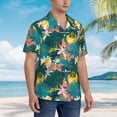 thumbnail image 2 of KLL Men's Hawaiian Shirt Short Sleeve Button Down Beach Shirts-Hawaiian Style, 2 of 5