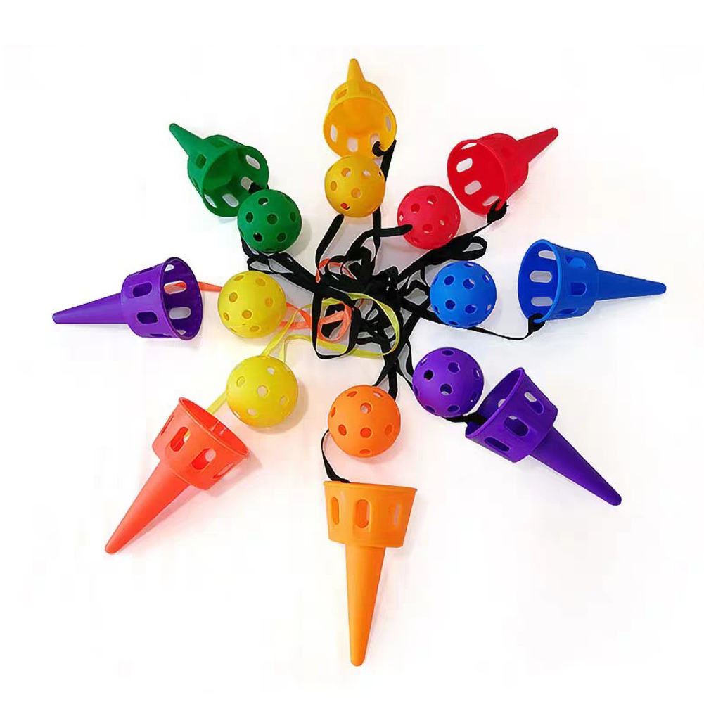 SANWOOD Throwing Ball Toy 4Pcs Throw Catch Ball Cup Game Outdoor Indoor