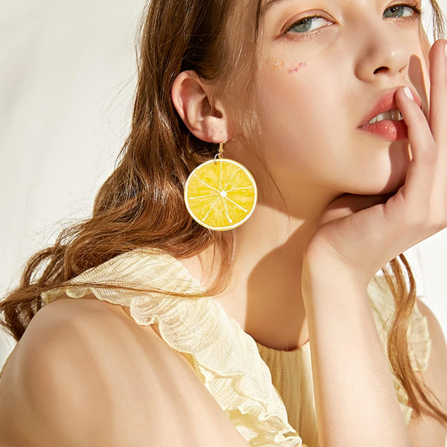 1 Box 32 Pcs Cute Fruit Pendant Charms Fruit Earring Making Kits Includes 10 Styles Fruit Beads 64 Pcs Earring Hooks and 64 Pcs Jump Rings for Earring Making