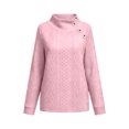 thumbnail image 7 of Smupbvky Womens Cable Knit Sweater Funnel Neck Button Pullover Trendy Winter Casual Cuffes Long Sleeve Thick Tops (L, Pink), 7 of 7