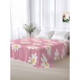 thumbnail image 6 of Twin XL Flat Sheet 66"x102", White Pink Daisy Soft Lightweight Bedding Flat Sheets Only, Spring Summer Floral Farmhouse Brushed Microfiber Top Bed Sheet, Breathable StainResistant Bedsheets, 6 of 9