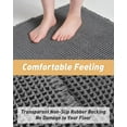 thumbnail image 5 of Upgraded Waffle Bath Mat, Super Absorbent Non Slip Bath Mats for Bathroom Floor, Machine Washable Bathroom Rugs with Tassels, Rubber Backed Bathroom Mats, Ultra Soft,Dark Grey 17" x 24", 5 of 7