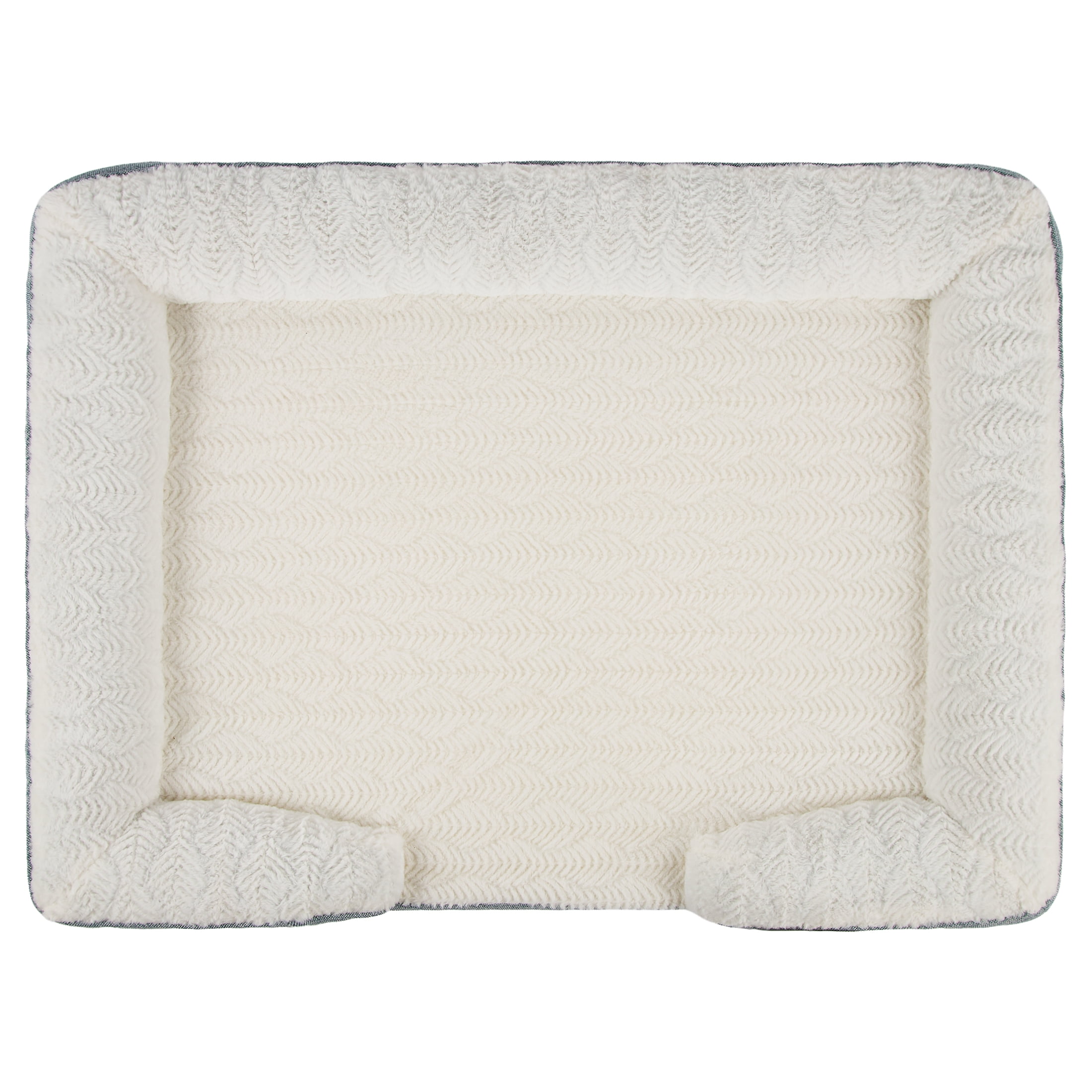 Vibrant Life Orthopedic Bolster Bed for Dogs, Machine Washable Cover, Blue, 48" x 35"