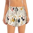 thumbnail image 2 of KLL Cartoon Chickens Pattern Shorts Women,Athletic Shorts High Waisted Running Shorts Pocket Sporty Short Gym Elastic Workout Shorts-Small, 2 of 7