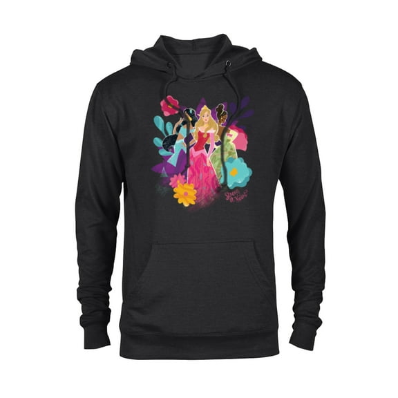Disney Princess Jasmine Aurora and Tiana Strong at Heart - Pullover Hoodie for Adults - Customized-Black