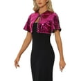 thumbnail image 4 of INSPIRE CHIC Sequin Shrug Bolero for Women's Flared Sleeve Crop Sparkly Glitter Jackets S Fuchsia, 4 of 6