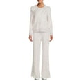 thumbnail image 4 of Time and Tru Women's Jacquard Sweater Rib Pants, 4 of 5