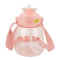 thumbnail image 3 of 1100ml Water Bottle With Straw, 7.4oz Plastic Leakproof Spill Proof Big Belly Water Bottles With Strap For Kids Women, 3 of 8