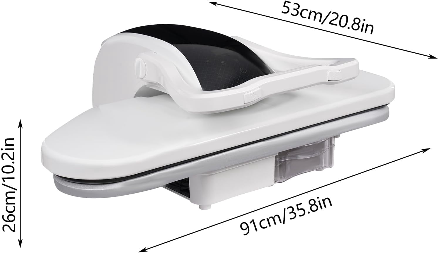 Steam Press For Clothes with Touch Screen 1600W Professional Iron Press Machine Digital Heat Press With Multiple Steam Settings Steam Iron Press Oversize Pressing Iron for Home Business (White)