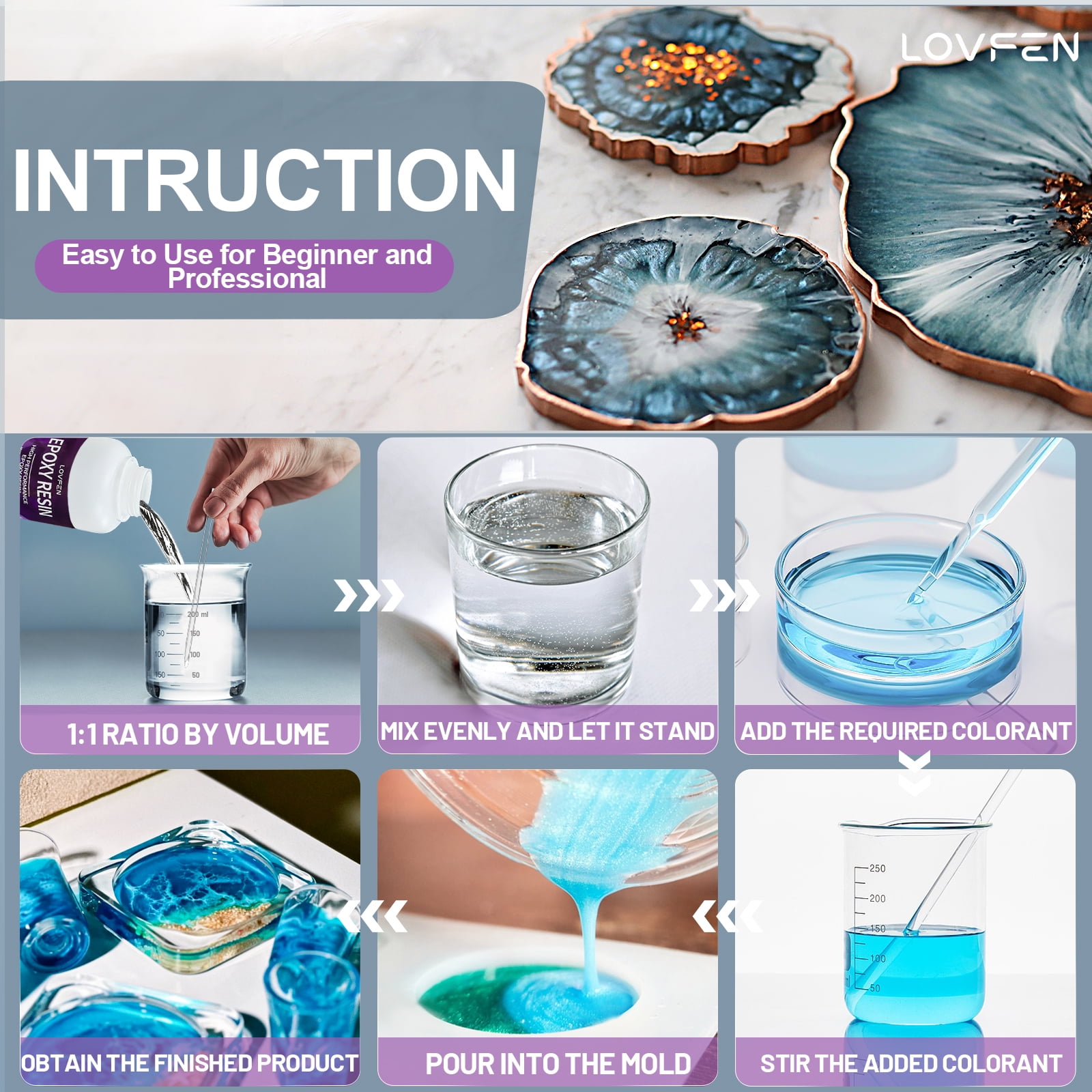 2 Gallon Epoxy Resin Art Resin for DIY,Jewelry,Tabletops,Crystal Clear,High-Performance Resin Epoxy