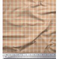 thumbnail image 1 of Soimoi Brown Rayon Fabric Gingham Check Decor Fabric Printed Yard 56 Inch Wide, 1 of 5