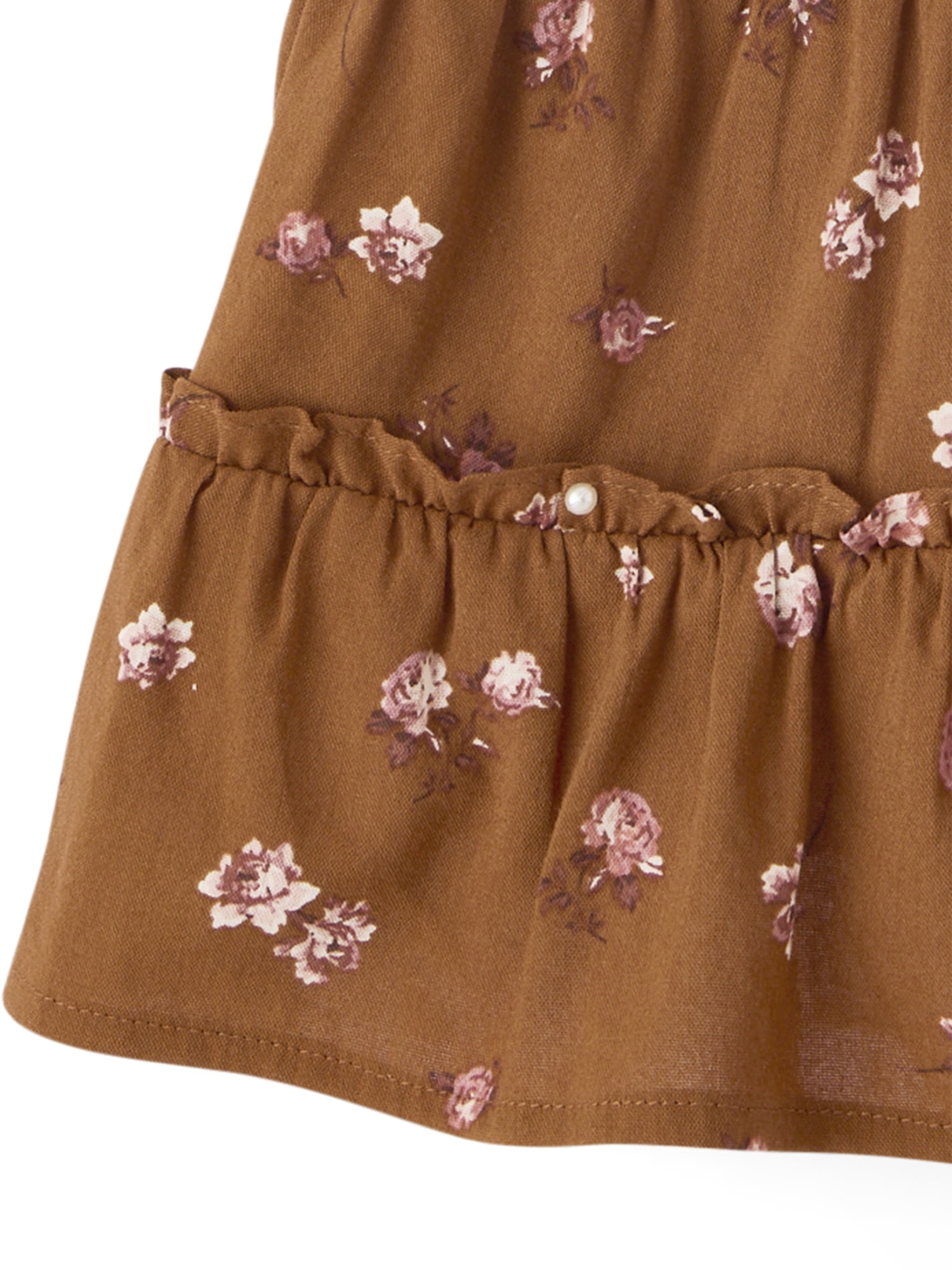 The Children's Place Girls Short Sleeve Floral Textured Puff Sleeve Top, Sizes XS-XXL