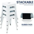 thumbnail image 4 of 18 inch Space-Saving & Stackable Design Metal Bar Stools Set of 4, Backless Style Stools for Indoor Outdoor Barstools for School Classroom Kitchen(White), 4 of 10