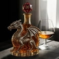 thumbnail image 4 of Dragon Design Whiskey Decanter - Classic Glass Wine Decanter for Whiskey, Bourbon & Scotch, Elegant Barware for Home & Office, Stylish Liquor Decanter, Whiskey Awakener, White, 4 of 6