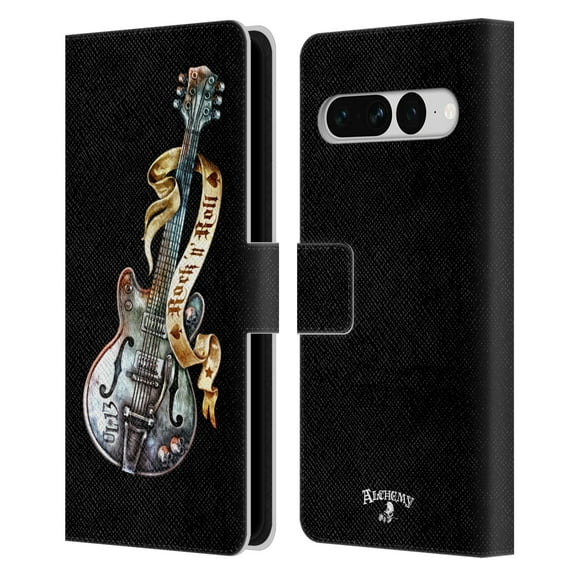 Head Case Designs Officially Licensed Alchemy Gothic Illustration Rock'it 56 Guitar Leather Book Wallet Case Cover Compatible with Google Pixel 7 Pro